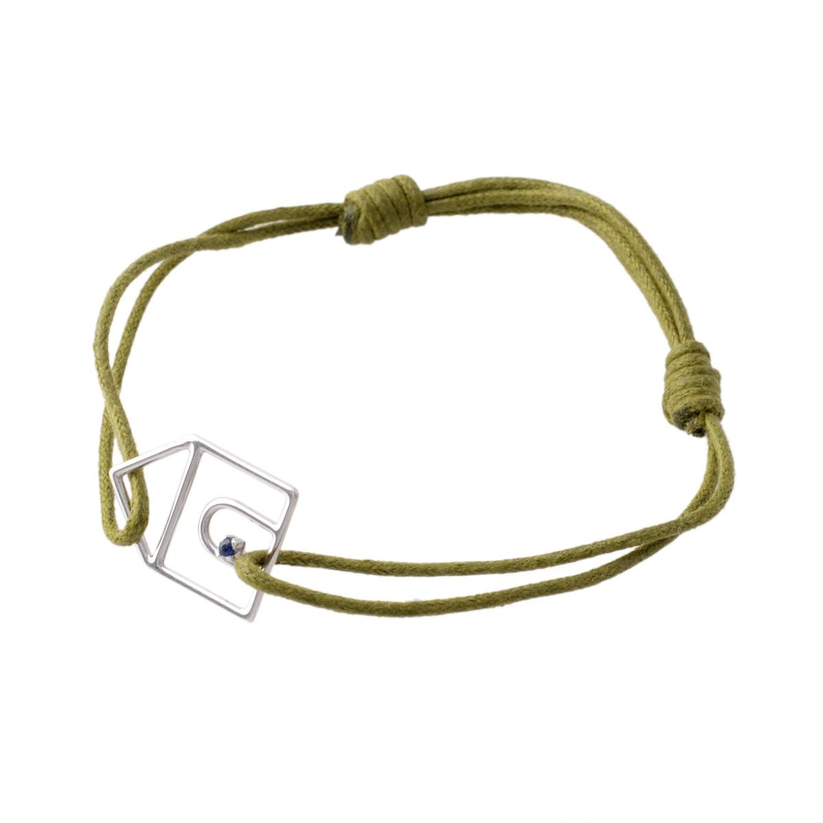アリータ ALIITA CASTIA ZAFIRO CORD BRACELET 9KWG×BLサファイア カシータ 家モチーフ コード ブレスレット