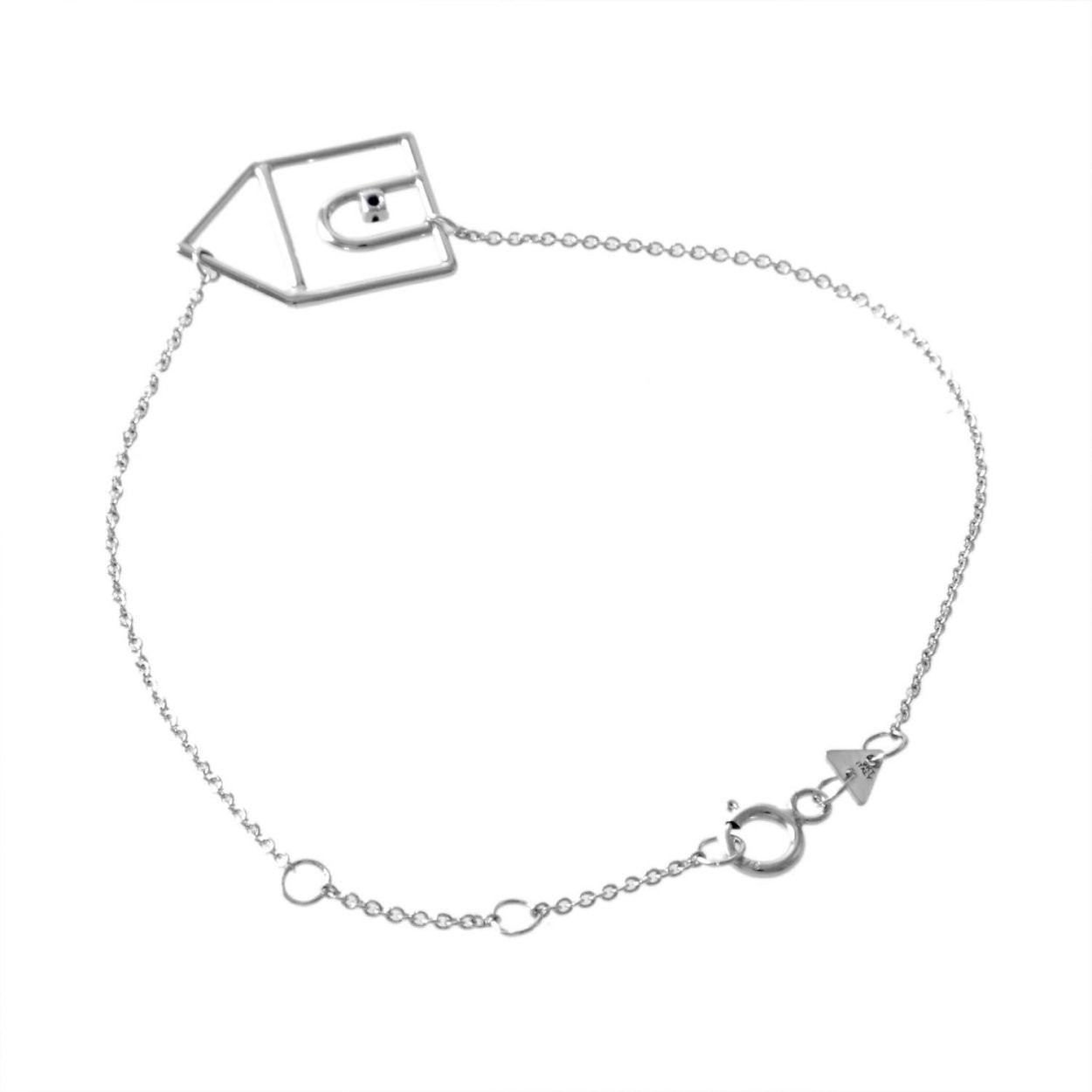 アリータ ALIITA CASTIA ZAFIRO CHAIN BRACELET 9KWG×BLサファイア カシータ 家モチーフ  ブレスレット