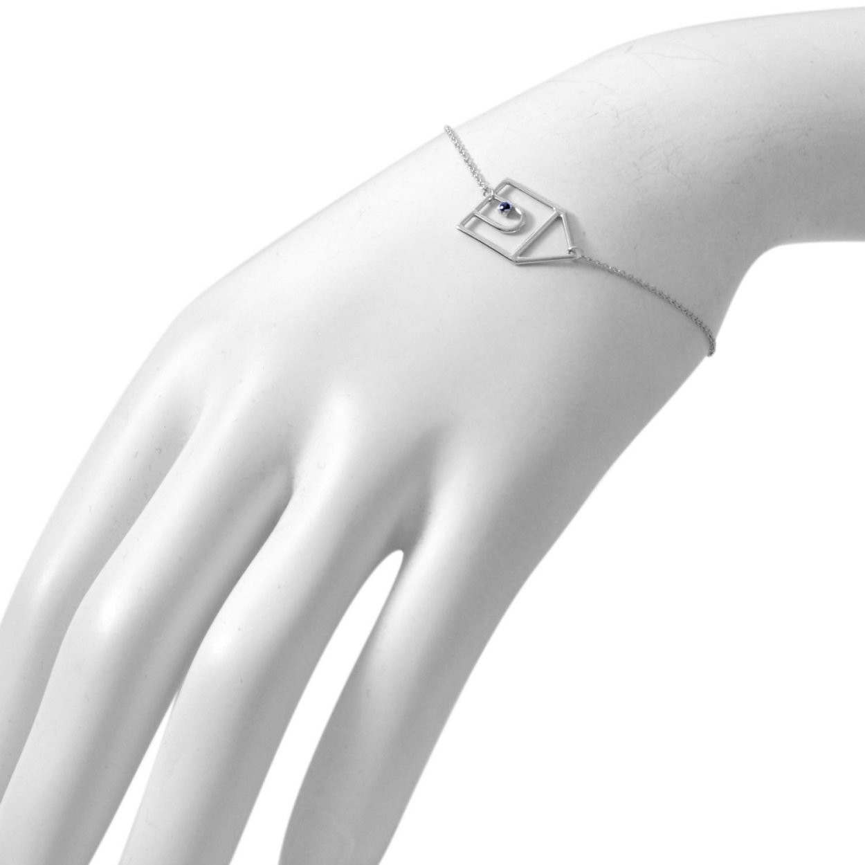 アリータ ALIITA CASTIA ZAFIRO CHAIN BRACELET 9KWG×BLサファイア カシータ 家モチーフ  ブレスレット