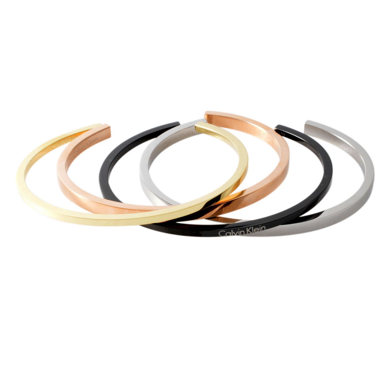 カルバンクライン Calvin Klein KJ7GBF40010M 4連 カフ バングル ブレスレット 4本セット Mサイズ OPEN GORG