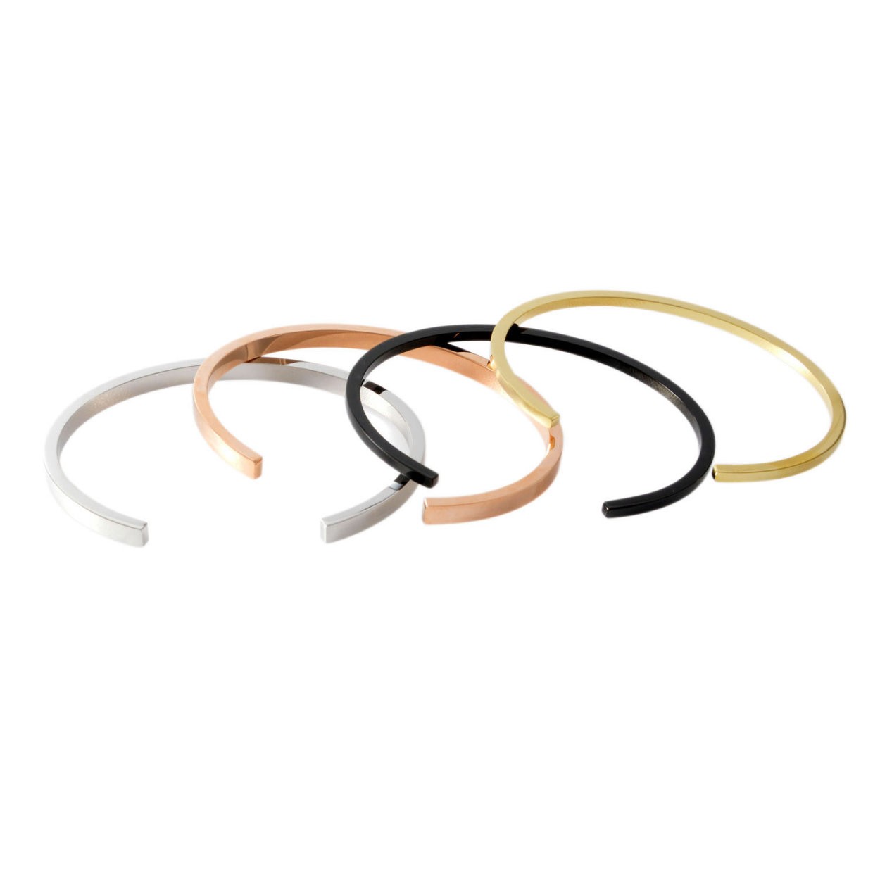 カルバンクライン Calvin Klein KJ7GBF40010M 4連 カフ バングル ブレスレット 4本セット Mサイズ OPEN GORG