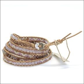 チャンルー BS-4445 LT PPL MIX ≪2015SS≫5ラップブレスレット ライトパープルミックスをベージュレザーで編み込んだ5連ブレス