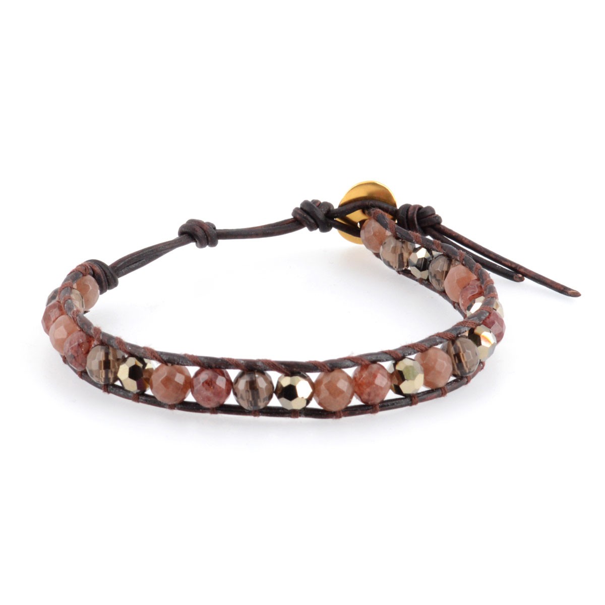 チャンルー CHAN LUU BG-4291 STB MIX/N DK BRW １ラップブレスレット スモーキーストーン ミックス