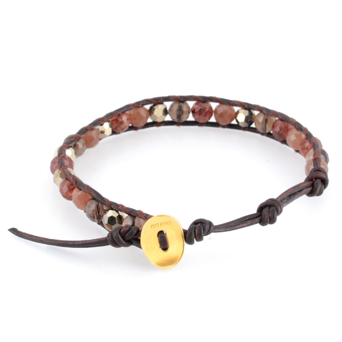 チャンルー CHAN LUU BG-4291 STB MIX/N DK BRW １ラップブレスレット スモーキーストーン ミックス