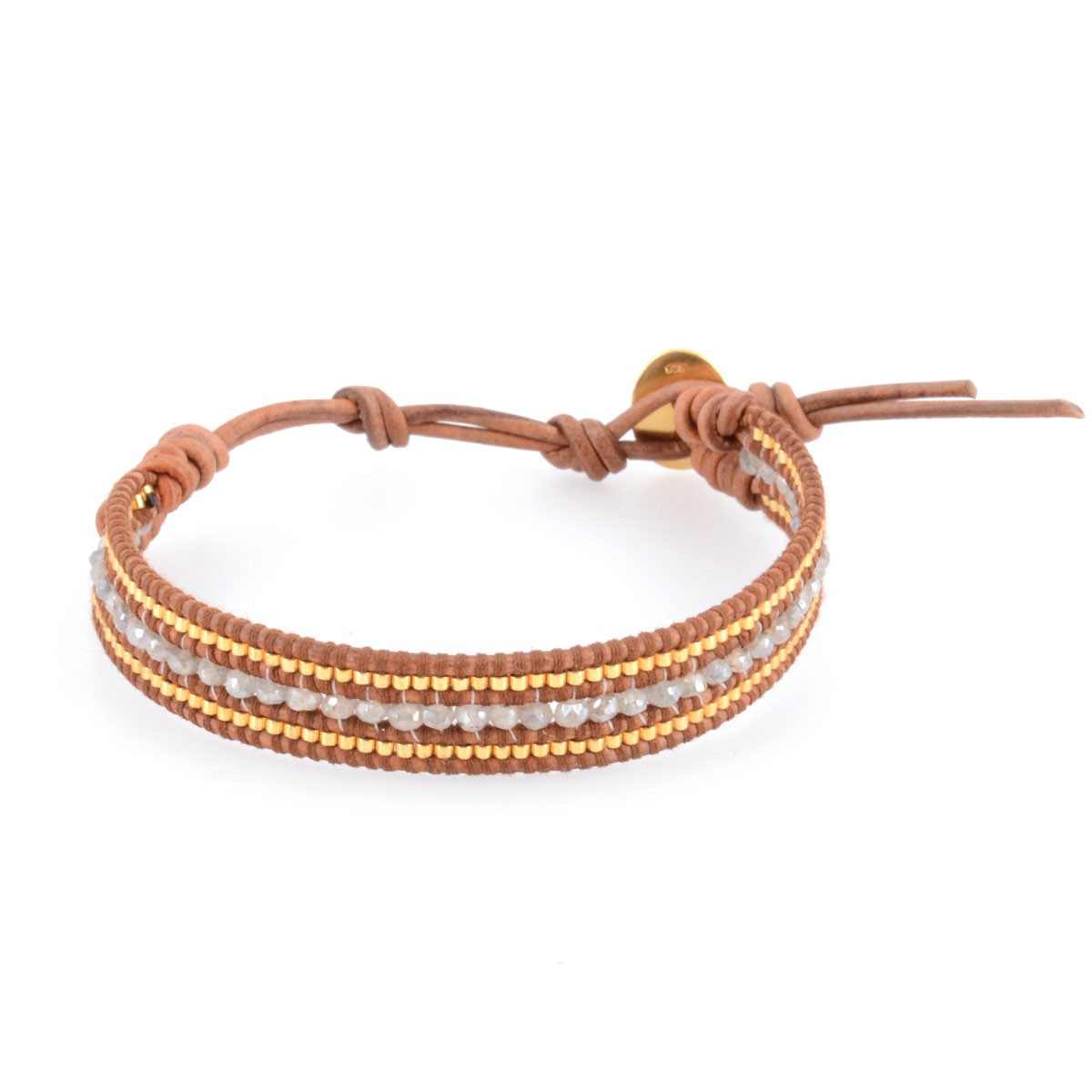 チャンルー CHAN LUU BG-4560 M LAB/N BRW １ラップブレスレット ラブラドライト ゴールドビーズ ミックス