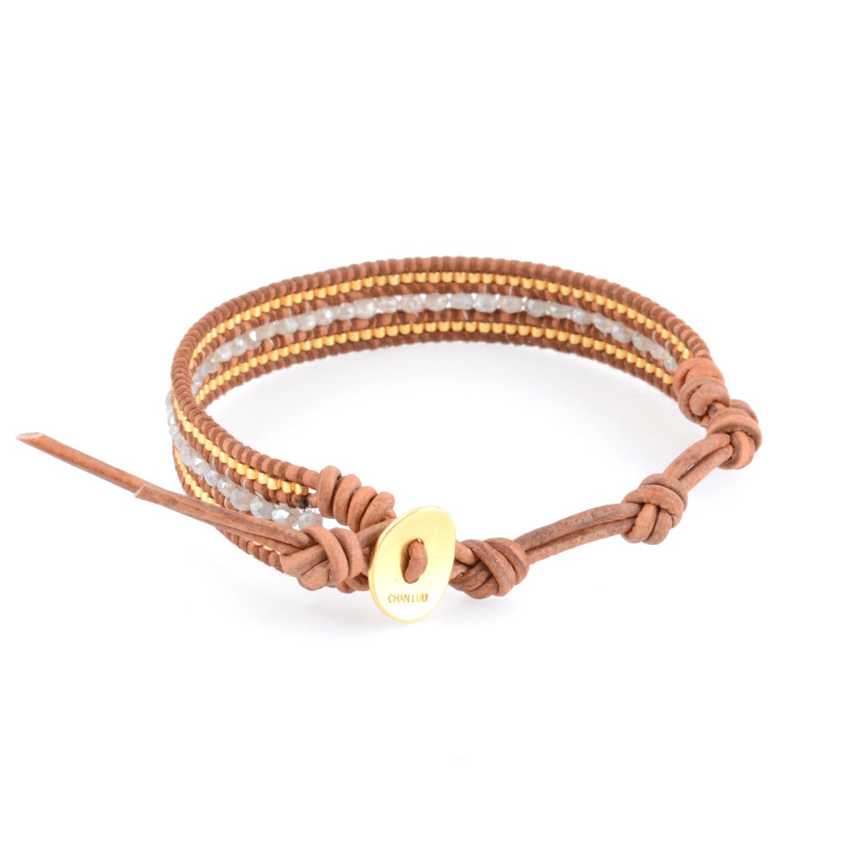 チャンルー CHAN LUU BG-4560 M LAB/N BRW １ラップブレスレット ラブラドライト ゴールドビーズ ミックス