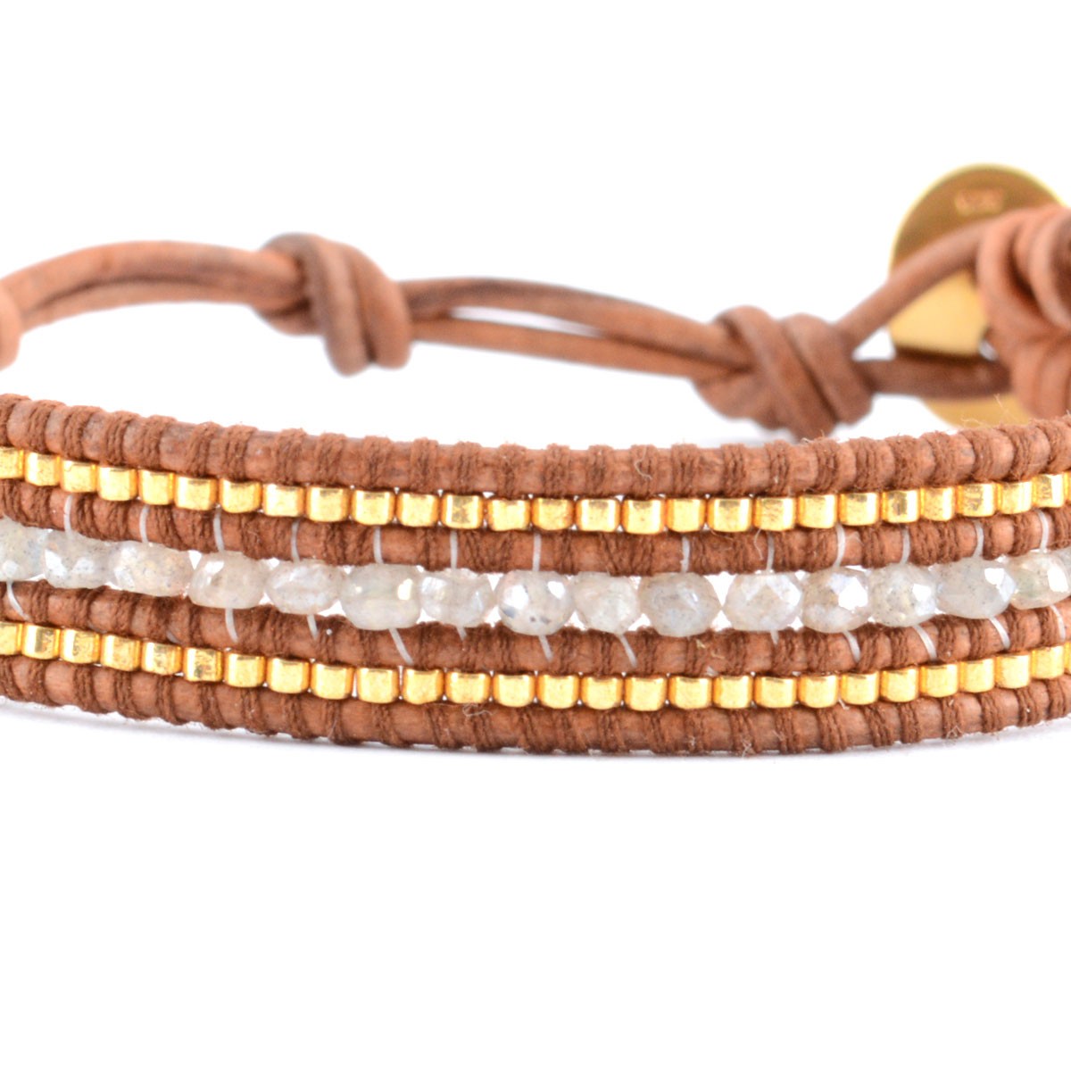 チャンルー CHAN LUU BG-4560 M LAB/N BRW １ラップブレスレット ラブラドライト ゴールドビーズ ミックス