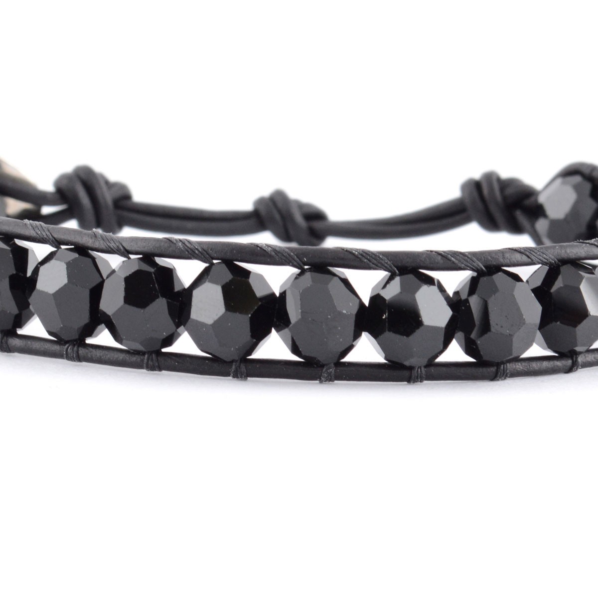 チャンルー CHAN LUU BS-2966 JET/N BLK １ラップブレスレット ジェット スワロフスキークリスタル