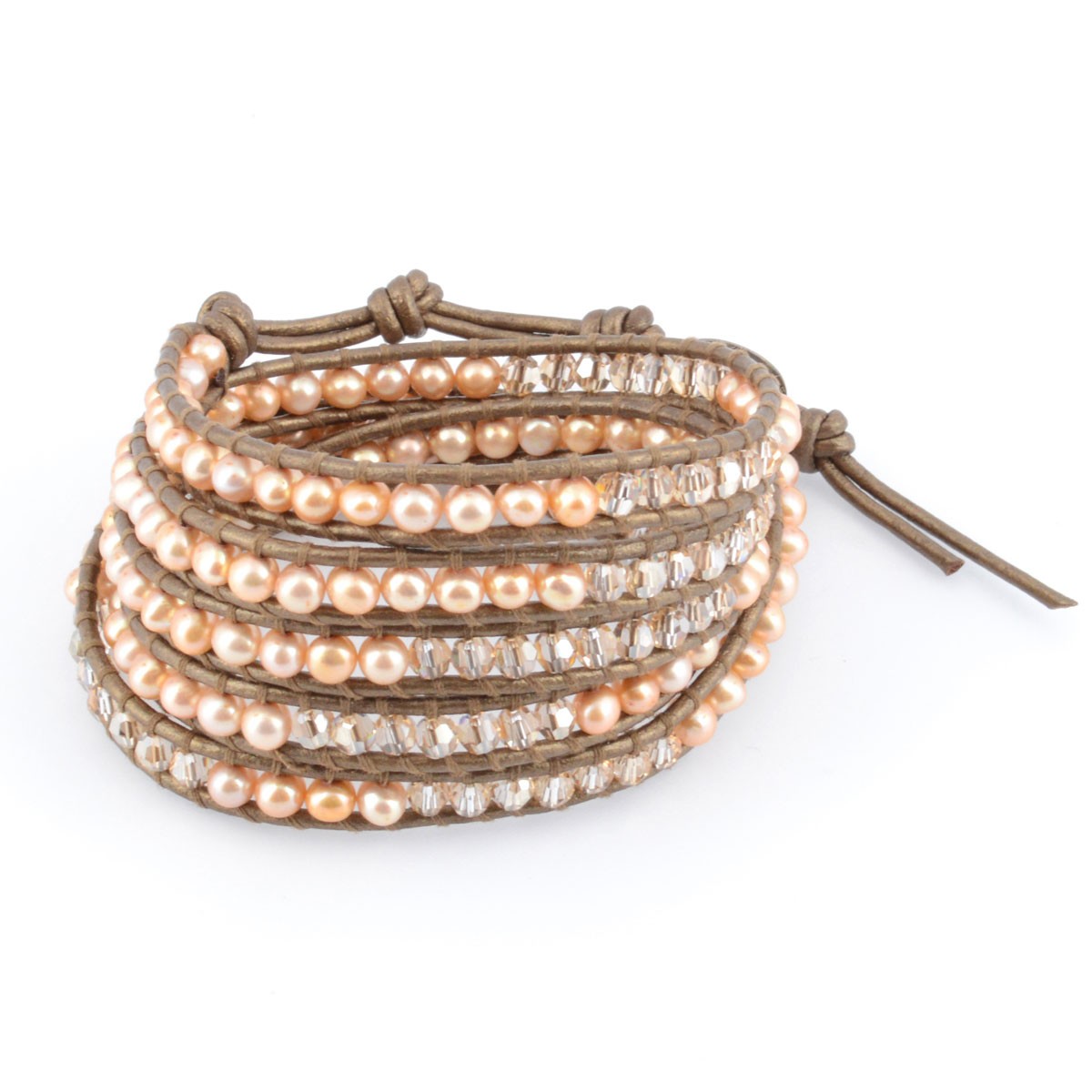 チャンルー CHAN LUU BS-4195 CHMP MX/KANS 5ラップブレスレット パール スワロフスキークリスタル ミックス