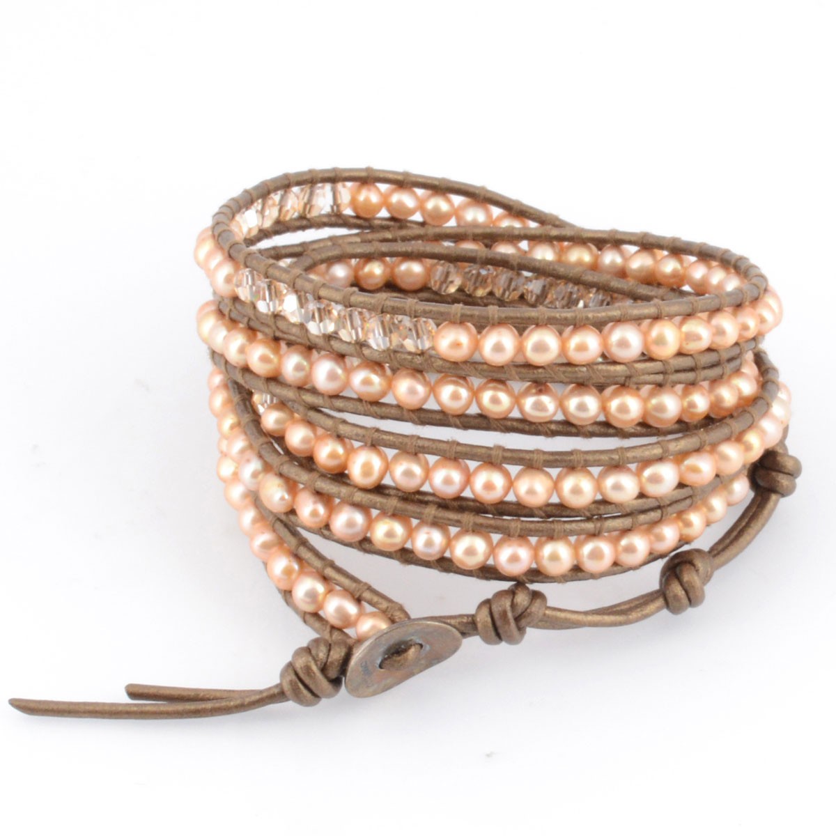 チャンルー CHAN LUU BS-4195 CHMP MX/KANS 5ラップブレスレット パール スワロフスキークリスタル ミックス