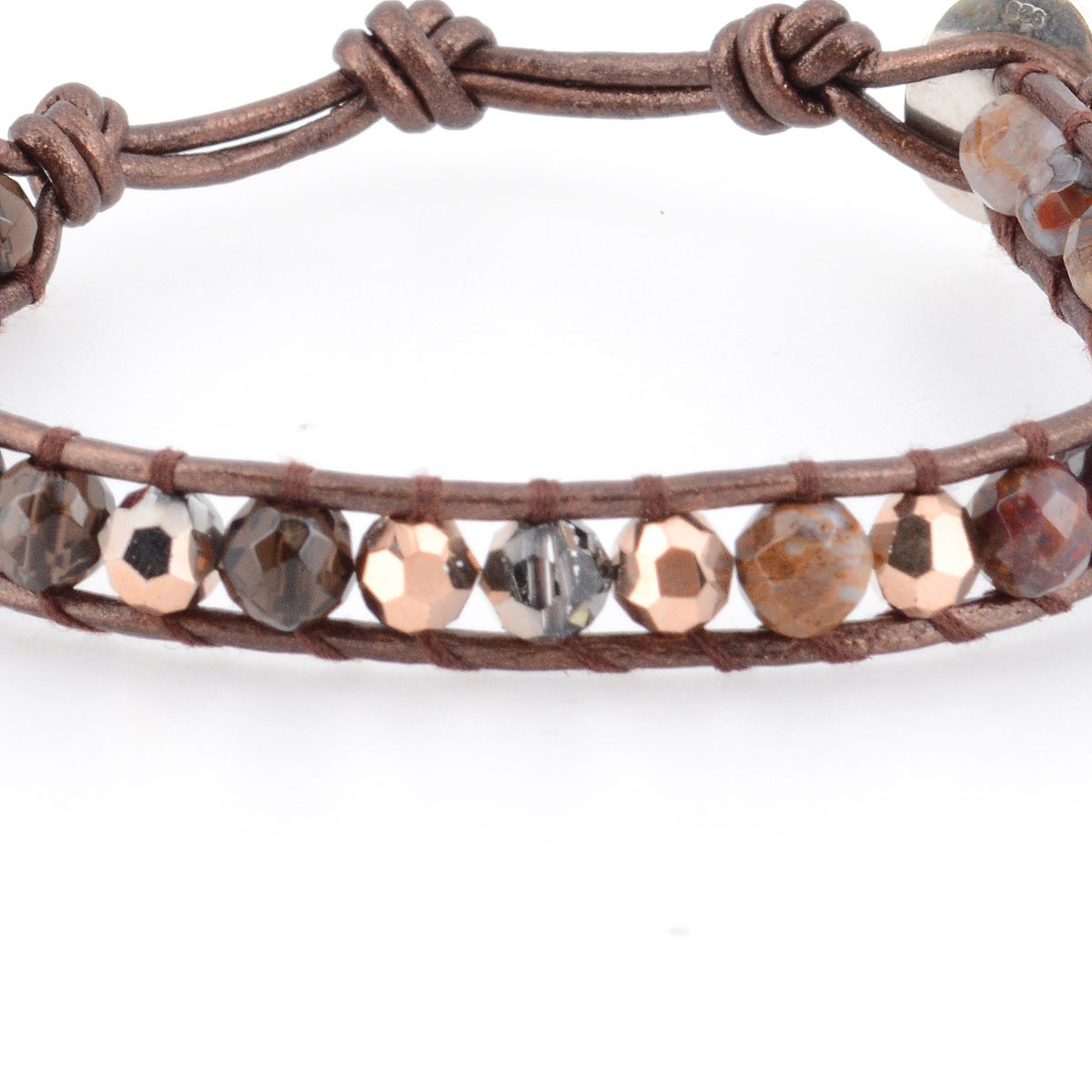 チャンルー CHAN LUU BS-4592 SMO MIX １ラップブレスレット ブラウンストーン ミックス　スワロフスキークリスタル