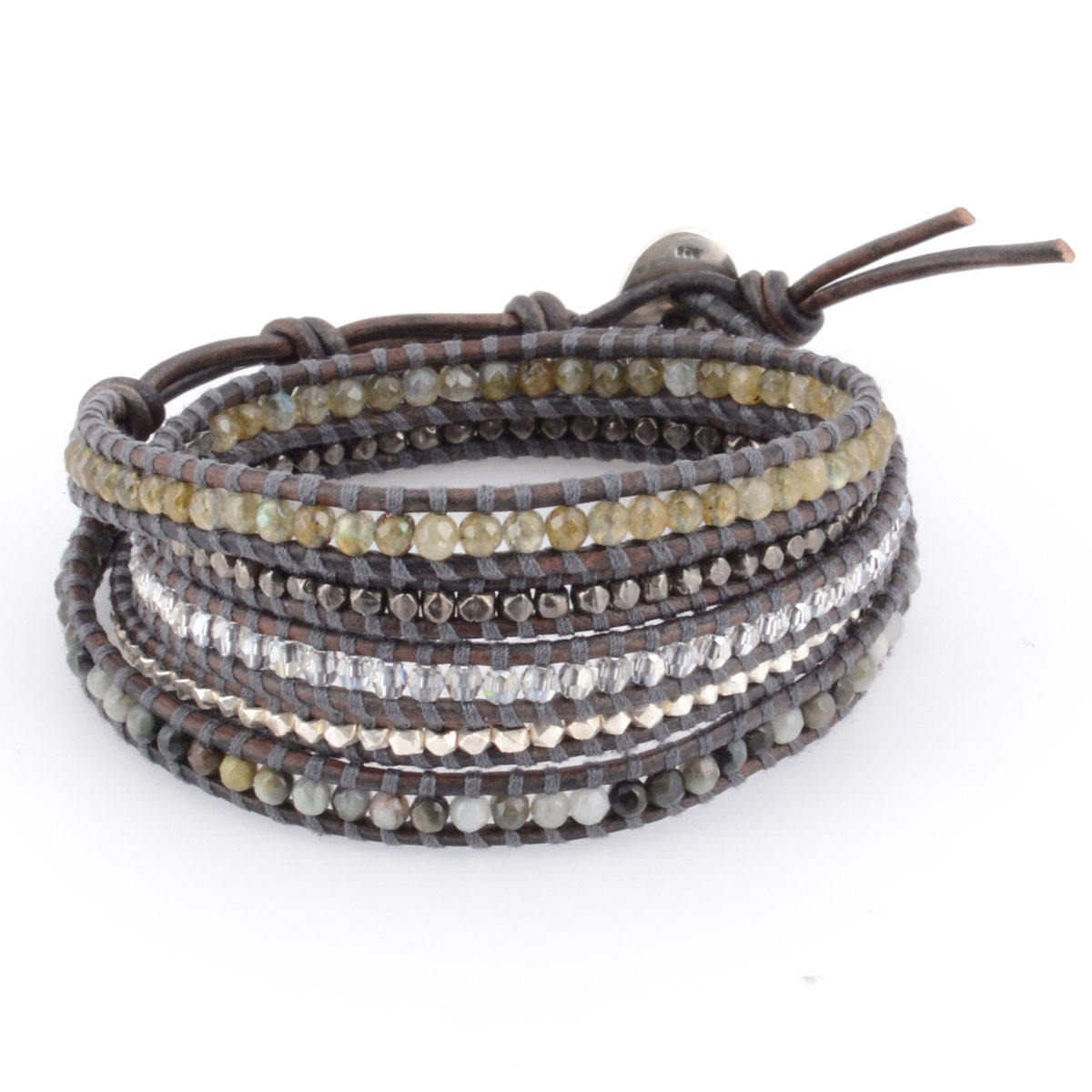 チャンルー CHAN LUU BS-4595 CTS MIX/N GRY 5ラップブレスレット キャッツアイミックス スワロフスキークリスタル