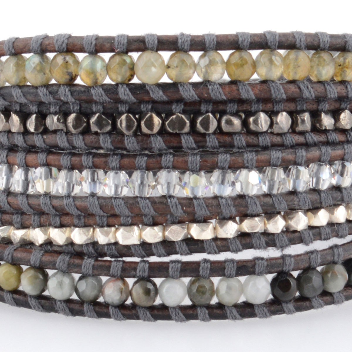 チャンルー CHAN LUU BS-4595 CTS MIX/N GRY 5ラップブレスレット キャッツアイミックス スワロフスキークリスタル