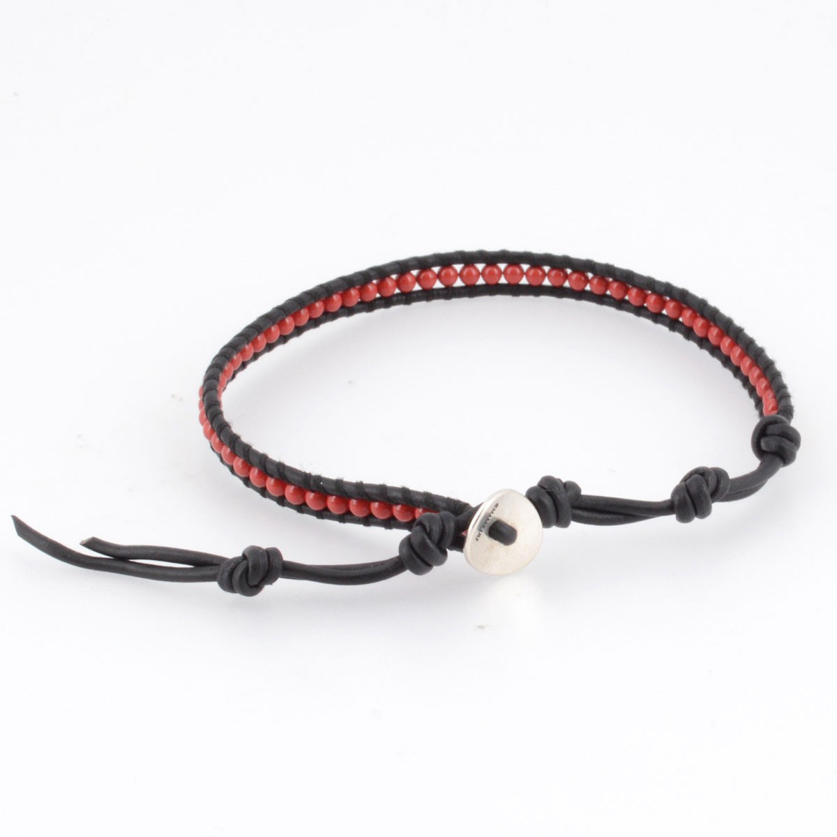 チャンルー CHAN LUU BSM-1281 RED/N BLK メンズ 1ラップ レッド セミプレシャスストーン