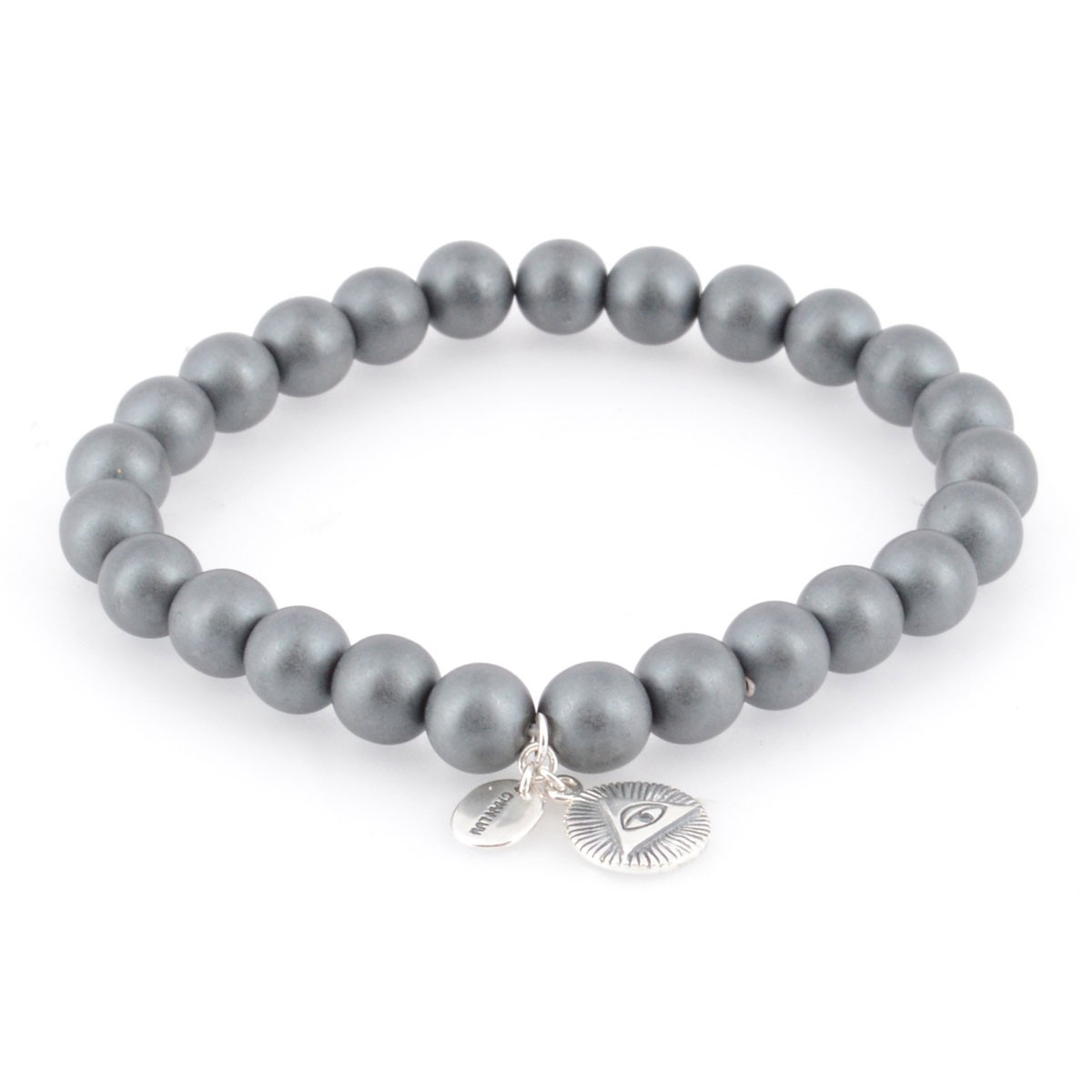 チャンルー CHAN LUU BSM-1552 M HMT メンズ ストレッチ ブレスレット フリーメイソン プロビデンスの目 チャーム付 マットヘマタイト