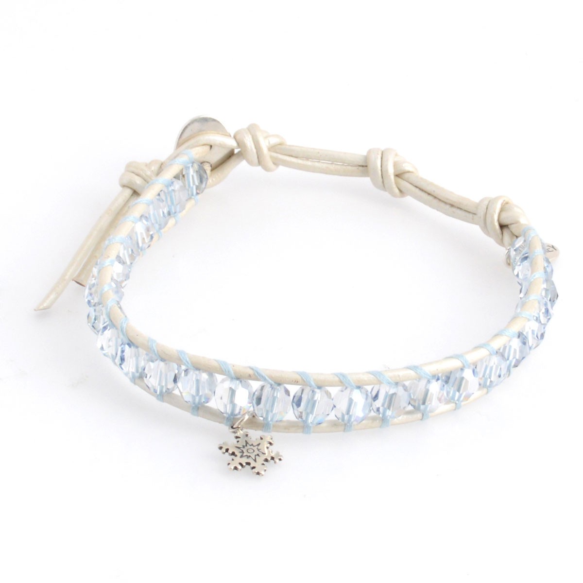 チャンルー CHAN LUU DF-BS-4309 BLU SHD CRI/PAL １ラップブレスレット ディズニーコラボシリーズ☆ アナと雪の女王 「Snowflake」 雪の結晶チャーム付 ブルーシェイドスワロフスキークリスタル