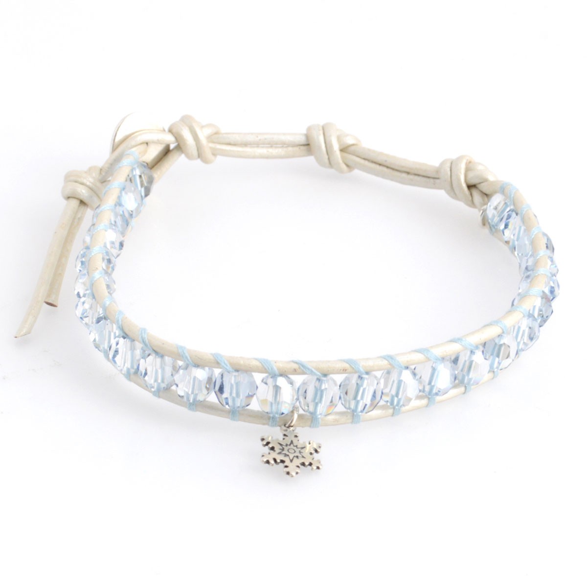 チャンルー CHAN LUU DF-BS-4309 BLU SHD CRI/PAL １ラップブレスレット ディズニーコラボシリーズ☆ アナと雪の女王 「Snowflake」 雪の結晶チャーム付 ブルーシェイドスワロフスキークリスタル