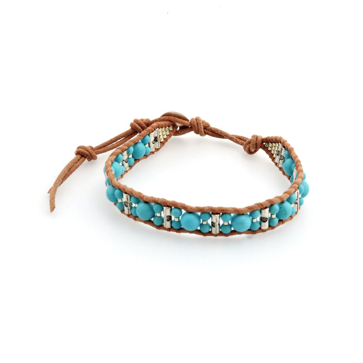 チャンルー CHAN LUU BSZ-4859 TQ/BEG １連ラップ ブレスレット マグネサイトターコイズ/シードビーズ