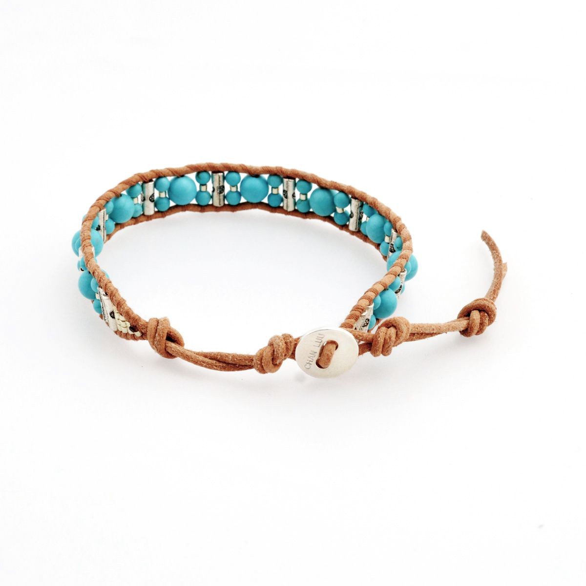 チャンルー CHAN LUU BSZ-4859 TQ/BEG １連ラップ ブレスレット マグネサイトターコイズ/シードビーズ