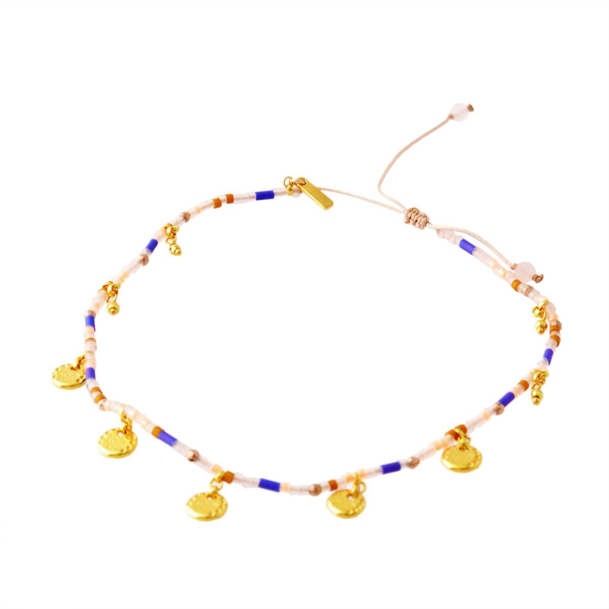 チャンルー CHAN LUU AKG-1092 PEC MIX Anklet コインチャーム付 シードビーズ アンクレット (足首用）