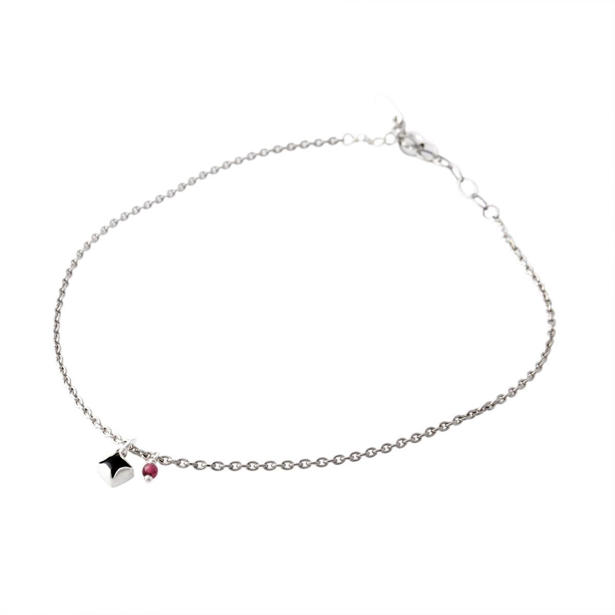 チャンルー CHAN LUU AKS-1089 BK AGT Anklet ブラックアゲートチャーム付チェーン アンクレット (足首用）