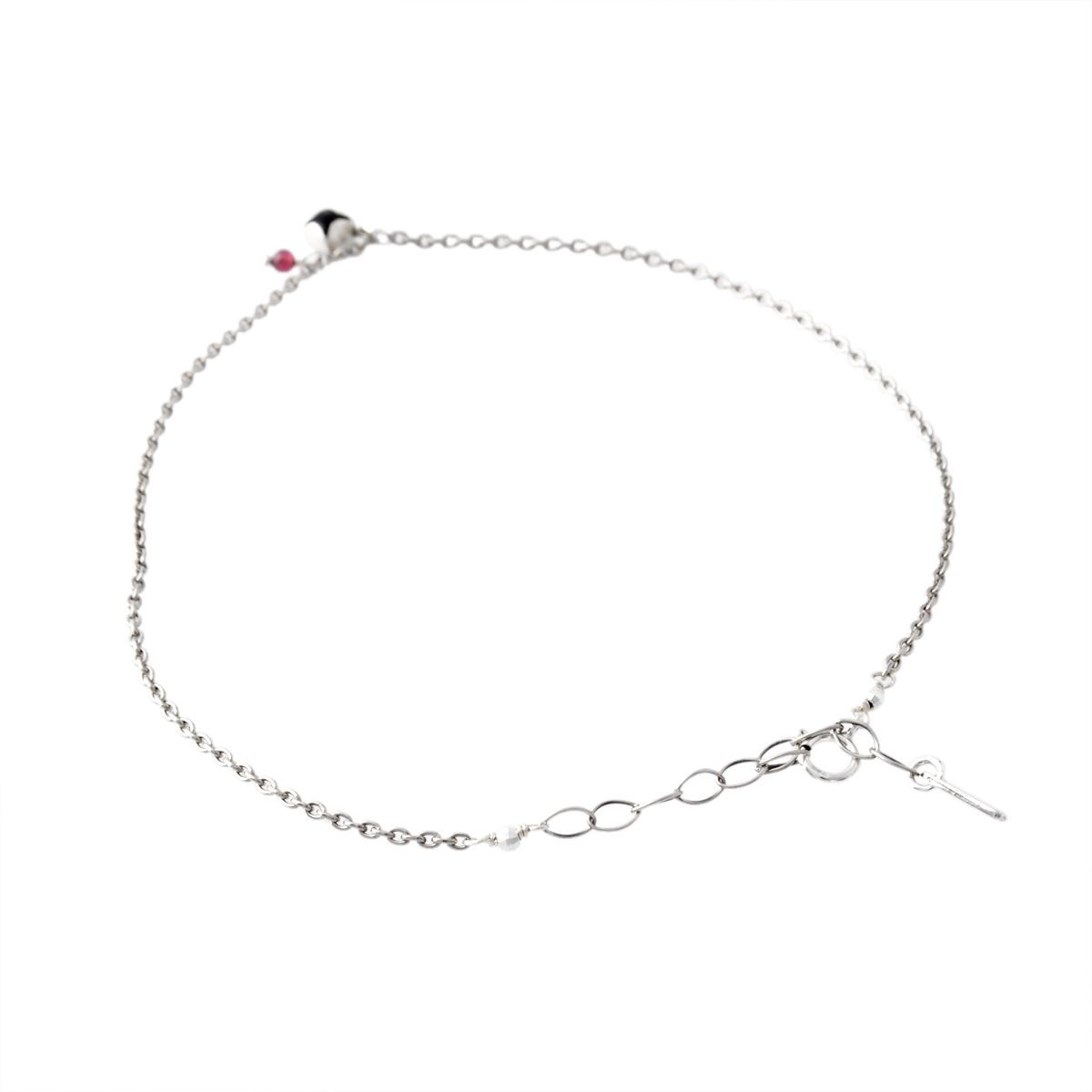 チャンルー CHAN LUU AKS-1089 BK AGT Anklet ブラックアゲートチャーム付チェーン アンクレット (足首用）