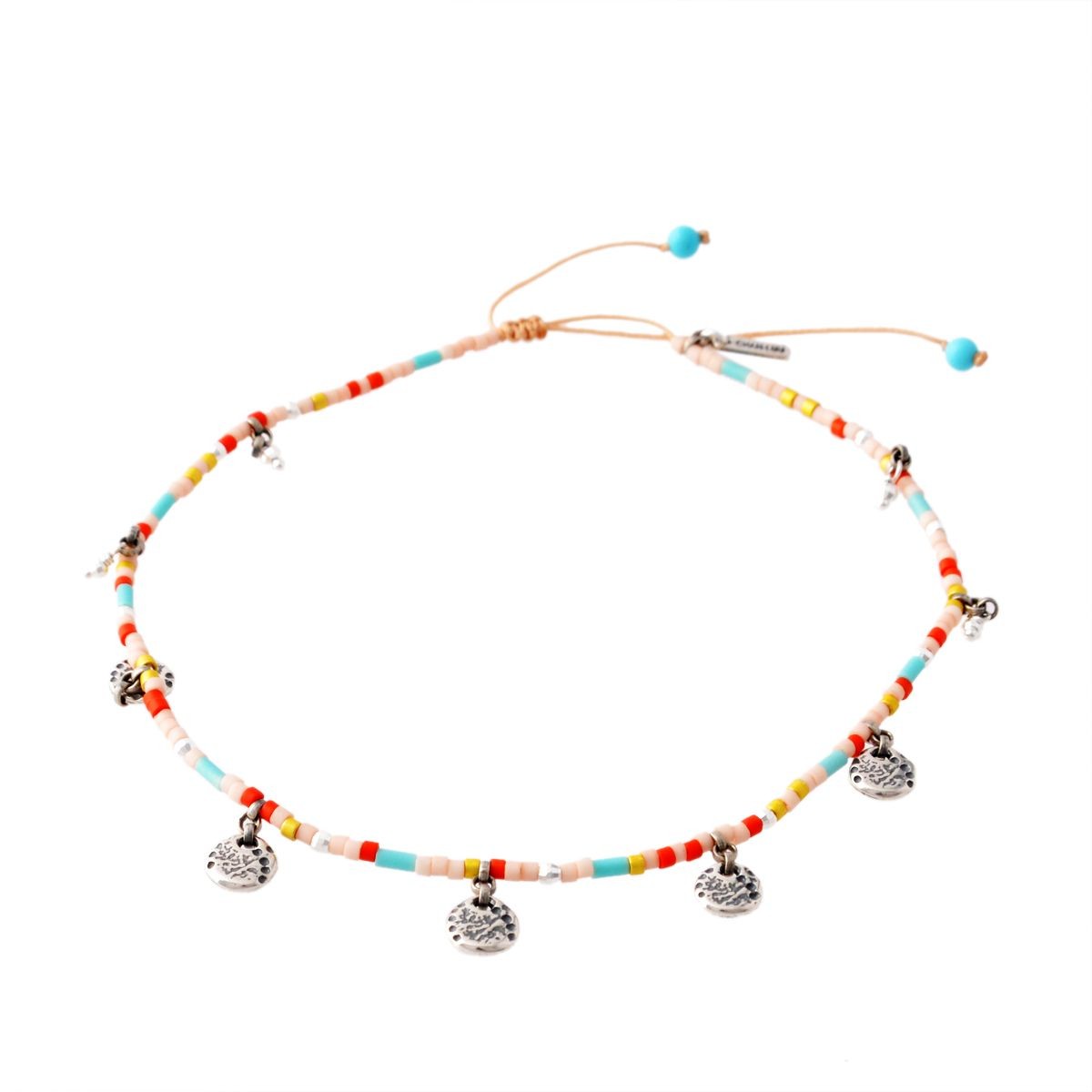 チャンルー CHAN LUU AKS-1092 TQ MIX Anklet コインチャーム付 シードビーズ アンクレット (足首用）