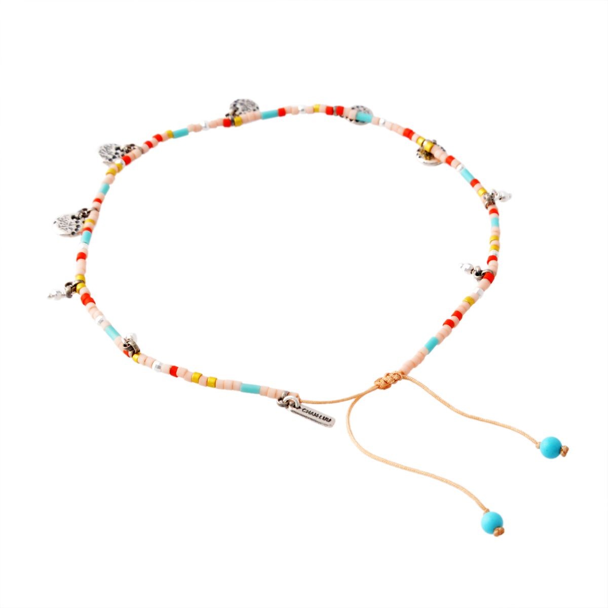 チャンルー CHAN LUU AKS-1092 TQ MIX Anklet コインチャーム付 シードビーズ アンクレット (足首用）