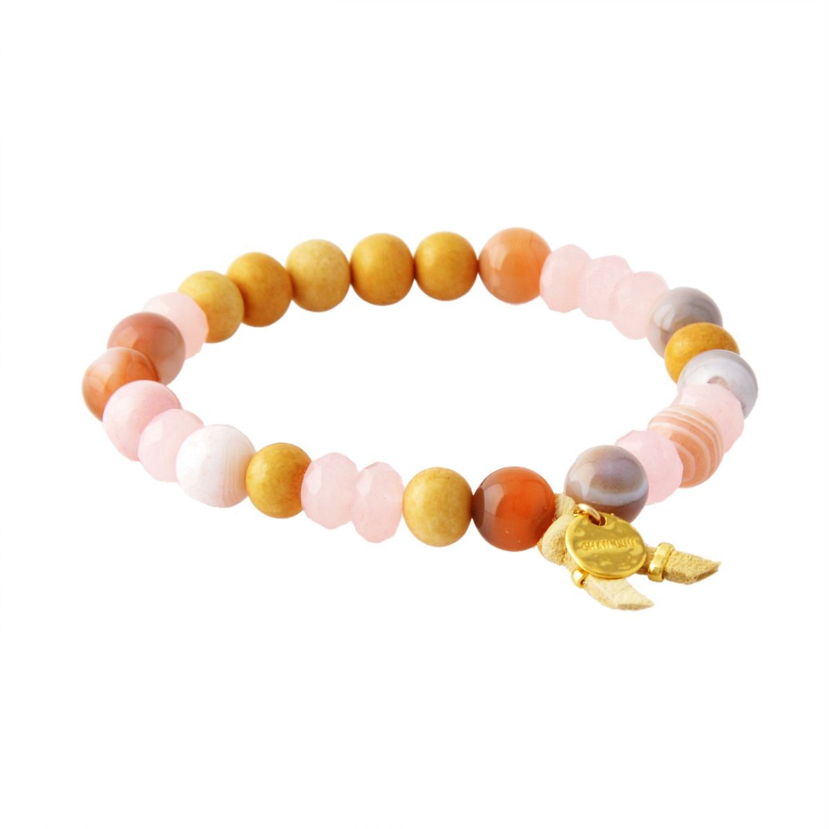 チャンルー CHAN LUU BG-5196 PK MIX  レザータッセル付 ストレッチ ブレスレット