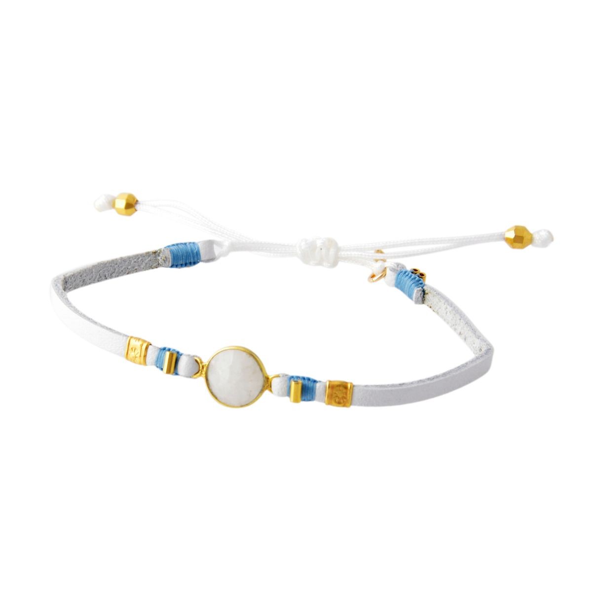 チャンルー CHAN LUU BG-5214 MNS/PULLTIE  ストーン付 プルタイ レザー ブレスレット