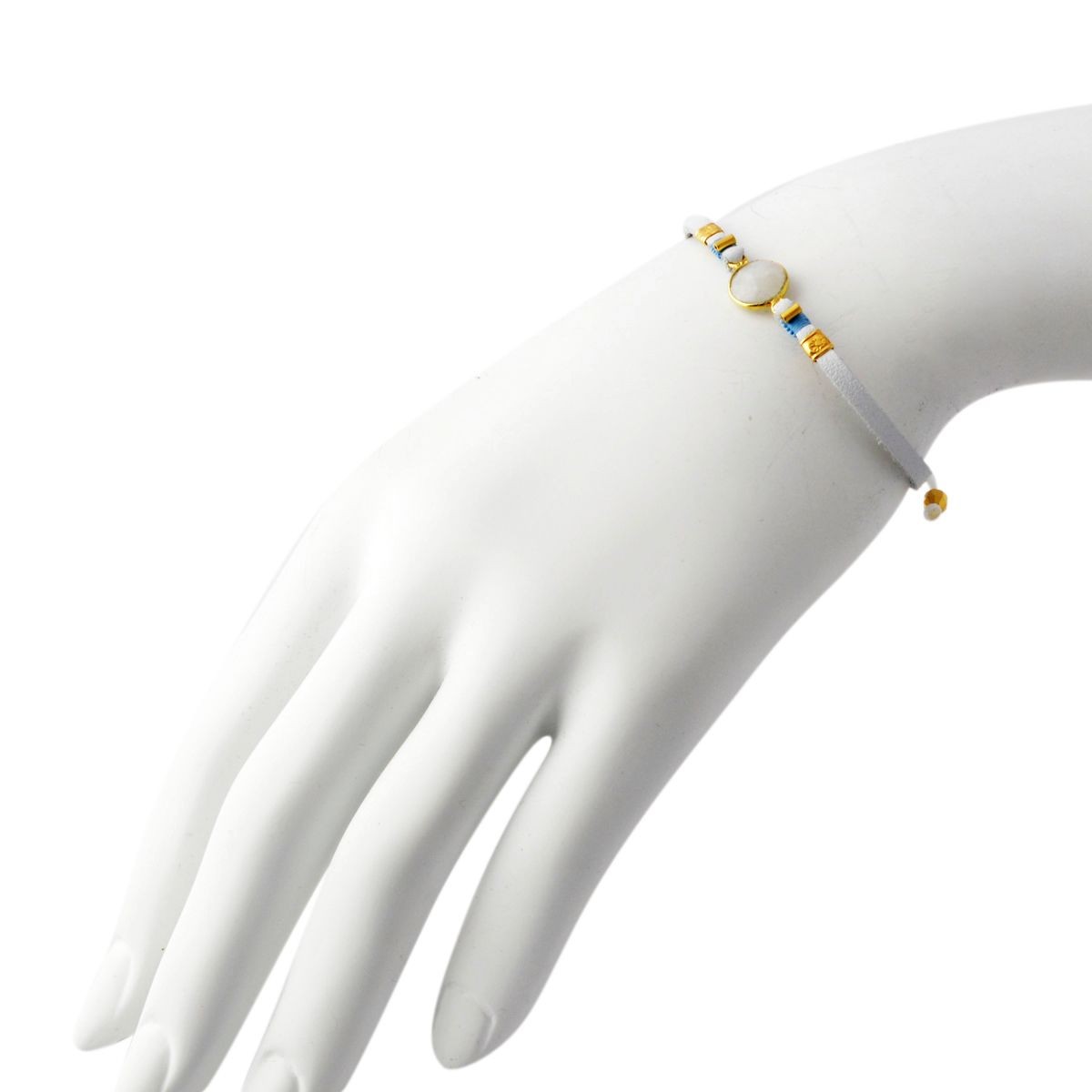 チャンルー CHAN LUU BG-5214 MNS/PULLTIE  ストーン付 プルタイ レザー ブレスレット