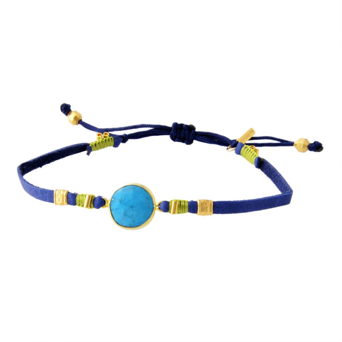 チャンルー CHAN LUU BG-5214 TQ/PULLTIE  ストーン付 プルタイ レザー ブレスレット