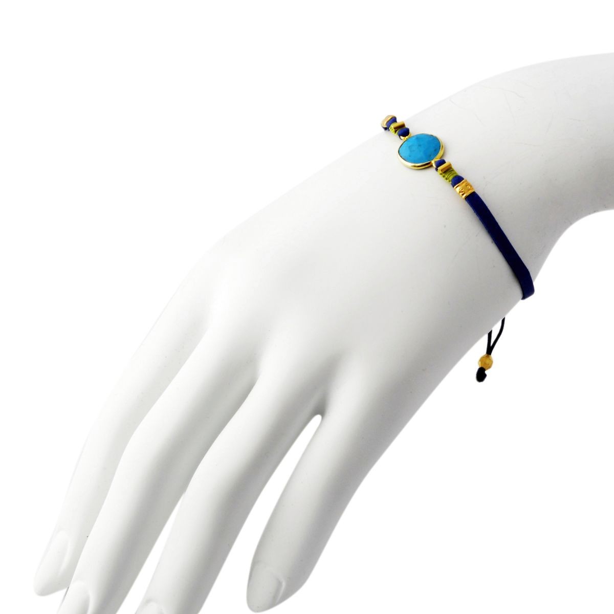 チャンルー CHAN LUU BG-5214 TQ/PULLTIE  ストーン付 プルタイ レザー ブレスレット