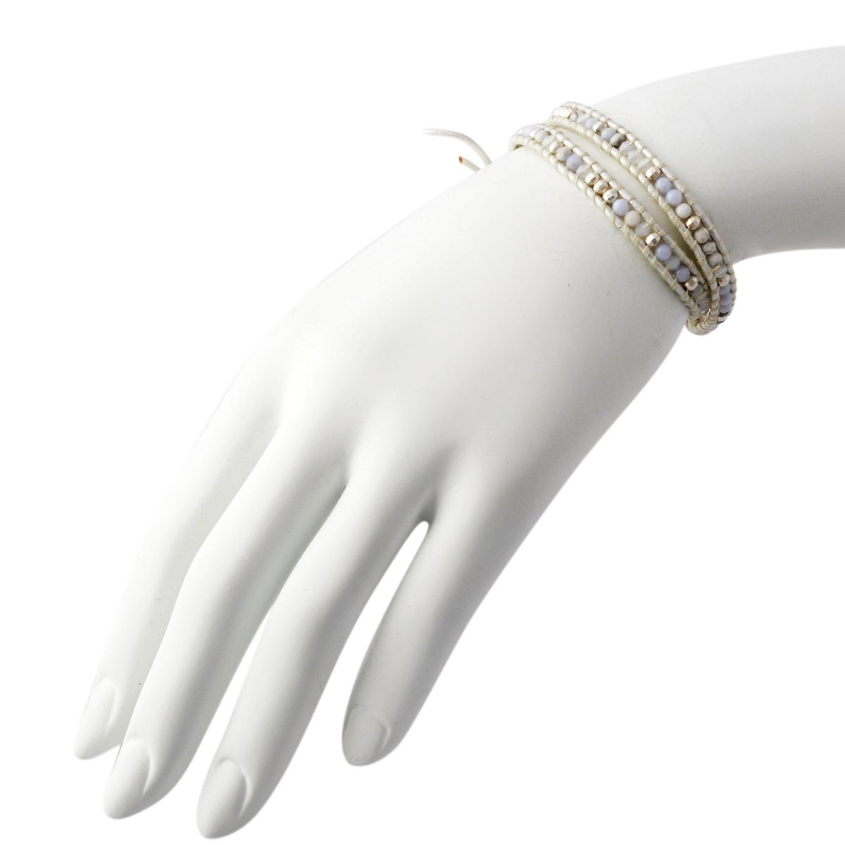 チャンルー CHAN LUU BS-5220 B LC AGT MIX セミプレシャスストーン 2連ラップ ブレスレット