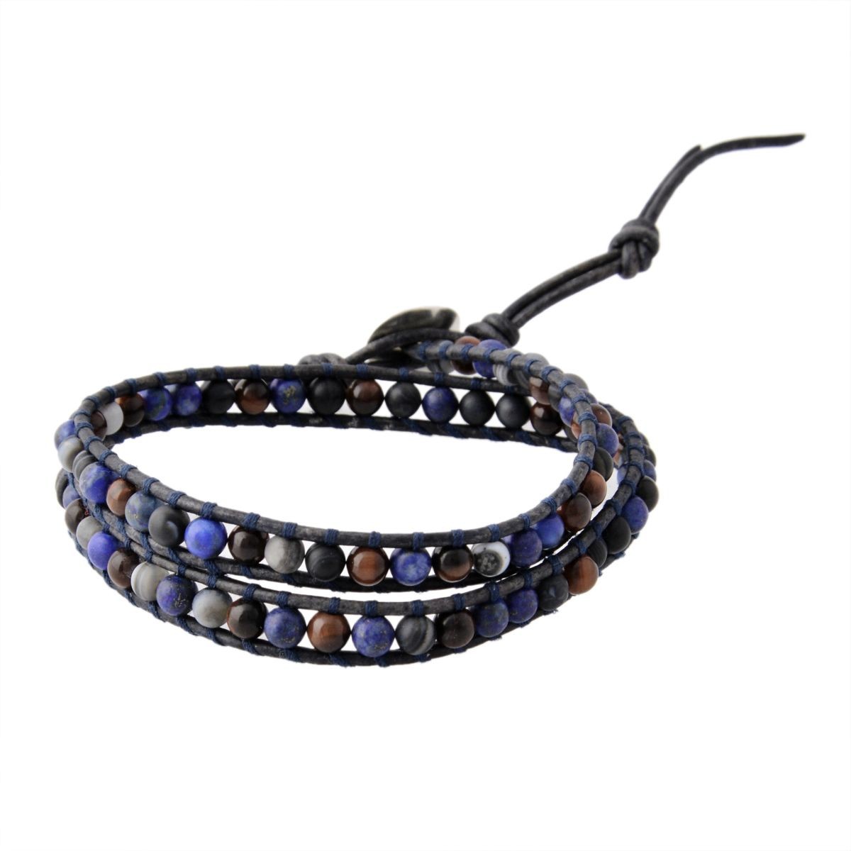 チャンルー CHAN LUU BSM-1660 MAT LPS MIX セミプレシャスストーン メンズ 2連ラップ ブレスレット