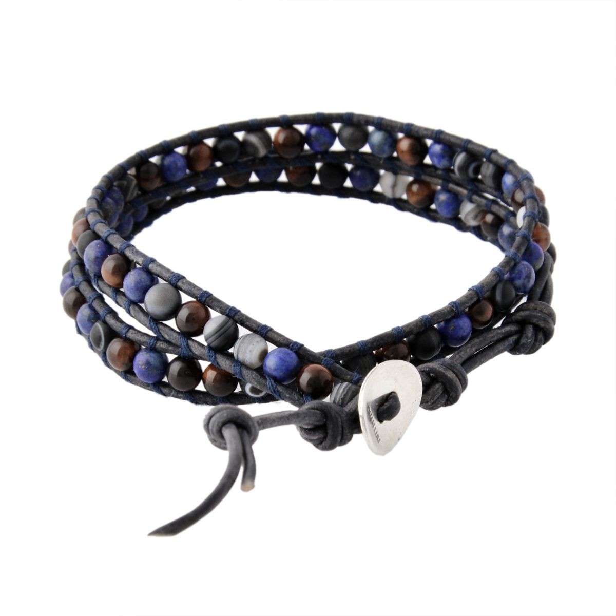 チャンルー CHAN LUU BSM-1660 MAT LPS MIX セミプレシャスストーン メンズ 2連ラップ ブレスレット