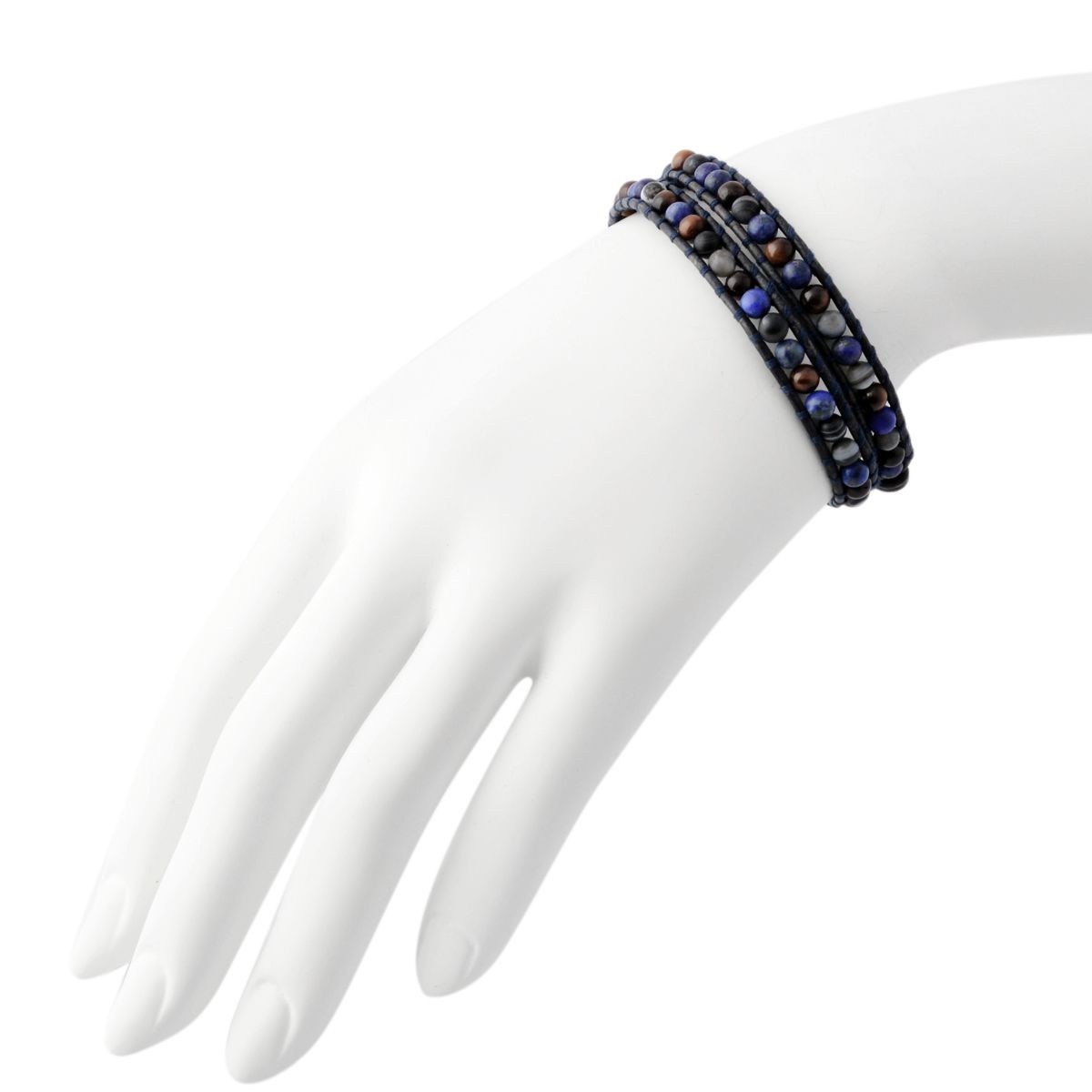 チャンルー CHAN LUU BSM-1660 MAT LPS MIX セミプレシャスストーン メンズ 2連ラップ ブレスレット