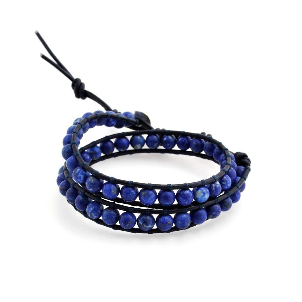 チャンルー CHAN LUU BSM-1652 MAT LPS/N DK BLU メンズ 2連ラップ ブレスレット マットラピス