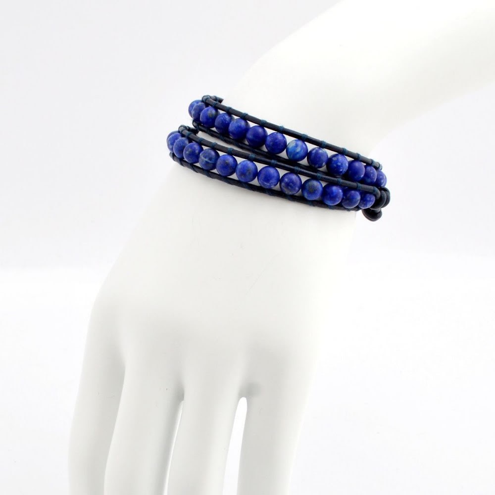 チャンルー CHAN LUU BSM-1652 MAT LPS/N DK BLU メンズ 2連ラップ ブレスレット マットラピス