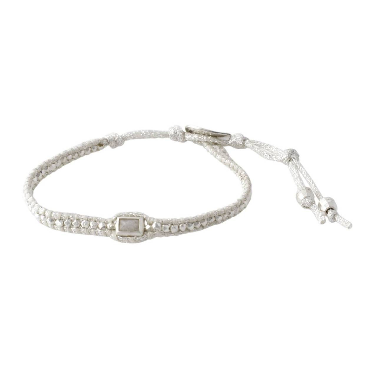 チャンルー CHAN LUU BS-5019 MNS  ムーンストーン付 シルバーナゲット １連ラップ ブレスレット