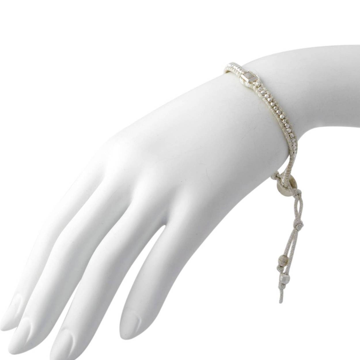 チャンルー CHAN LUU BS-5019 MNS  ムーンストーン付 シルバーナゲット １連ラップ ブレスレット