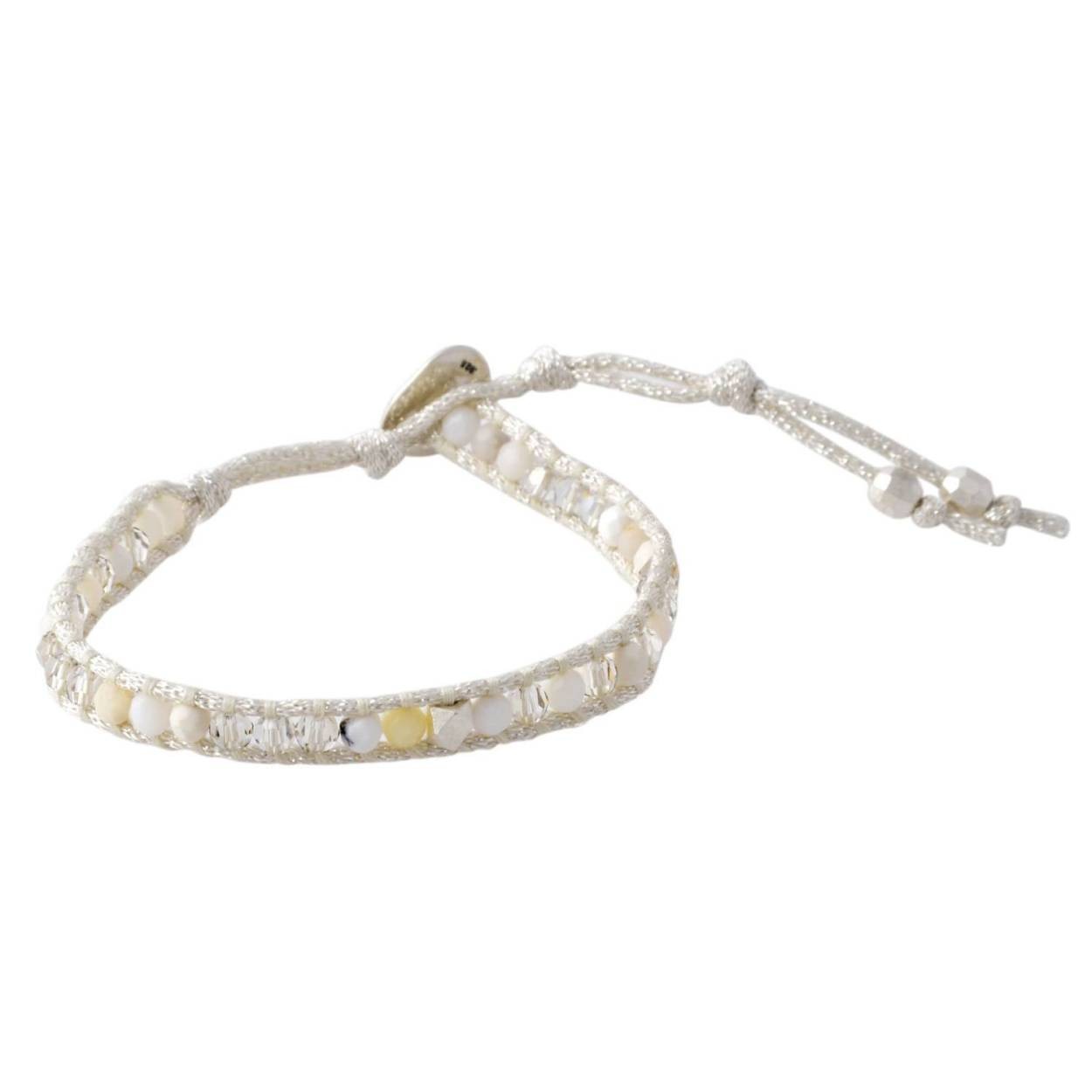 チャンルー CHAN LUU BS-5191 WH OPL MIX シルバー＆セミプレシャスストーン １連ラップ ブレスレット