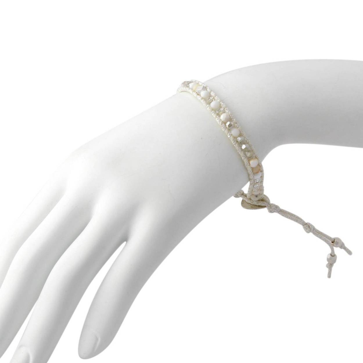 チャンルー CHAN LUU BS-5191 WH OPL MIX シルバー＆セミプレシャスストーン １連ラップ ブレスレット