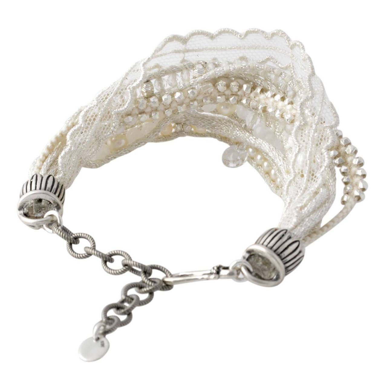 チャンルー CHAN LUU BS-5255 WH MIX セミプレシャスストーン＆パール＆レースミックス 7連 ブレスレット