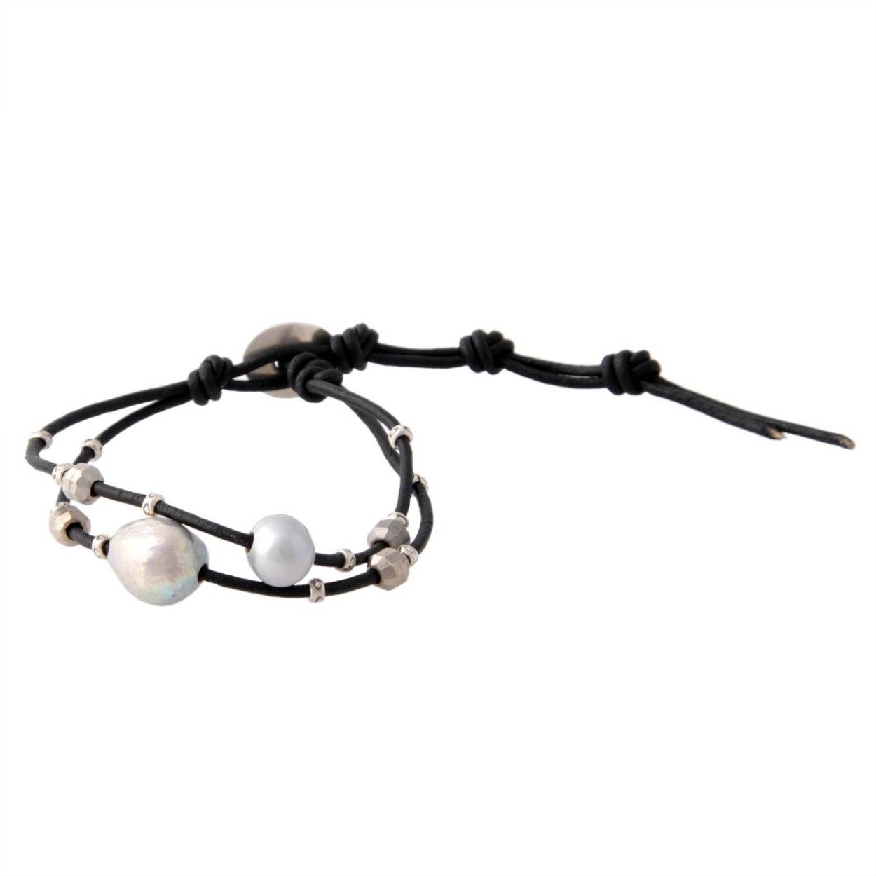 チャンルー CHAN LUU BS-5341 GRY PRL  フレッシュウォーターパール 2連 ブレスレット