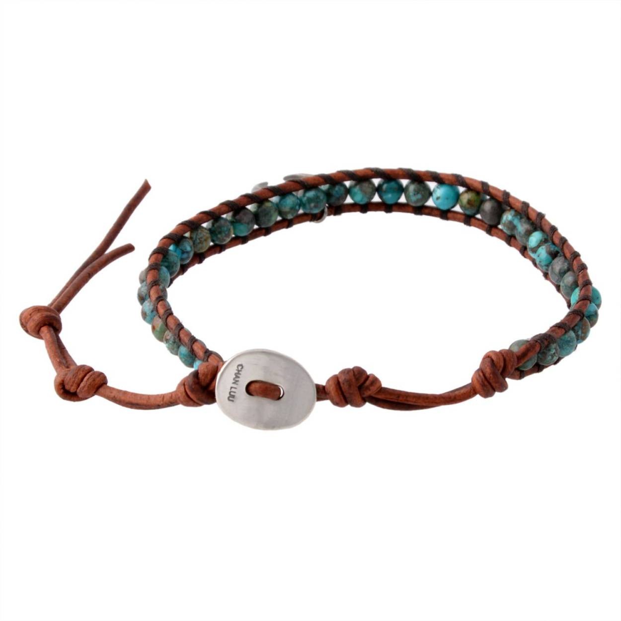 チャンルー CHAN LUU BSM-1654 CP TQ/N DK BRW  ホーンチャーム付 メンズ 1連ラップ ブレスレット