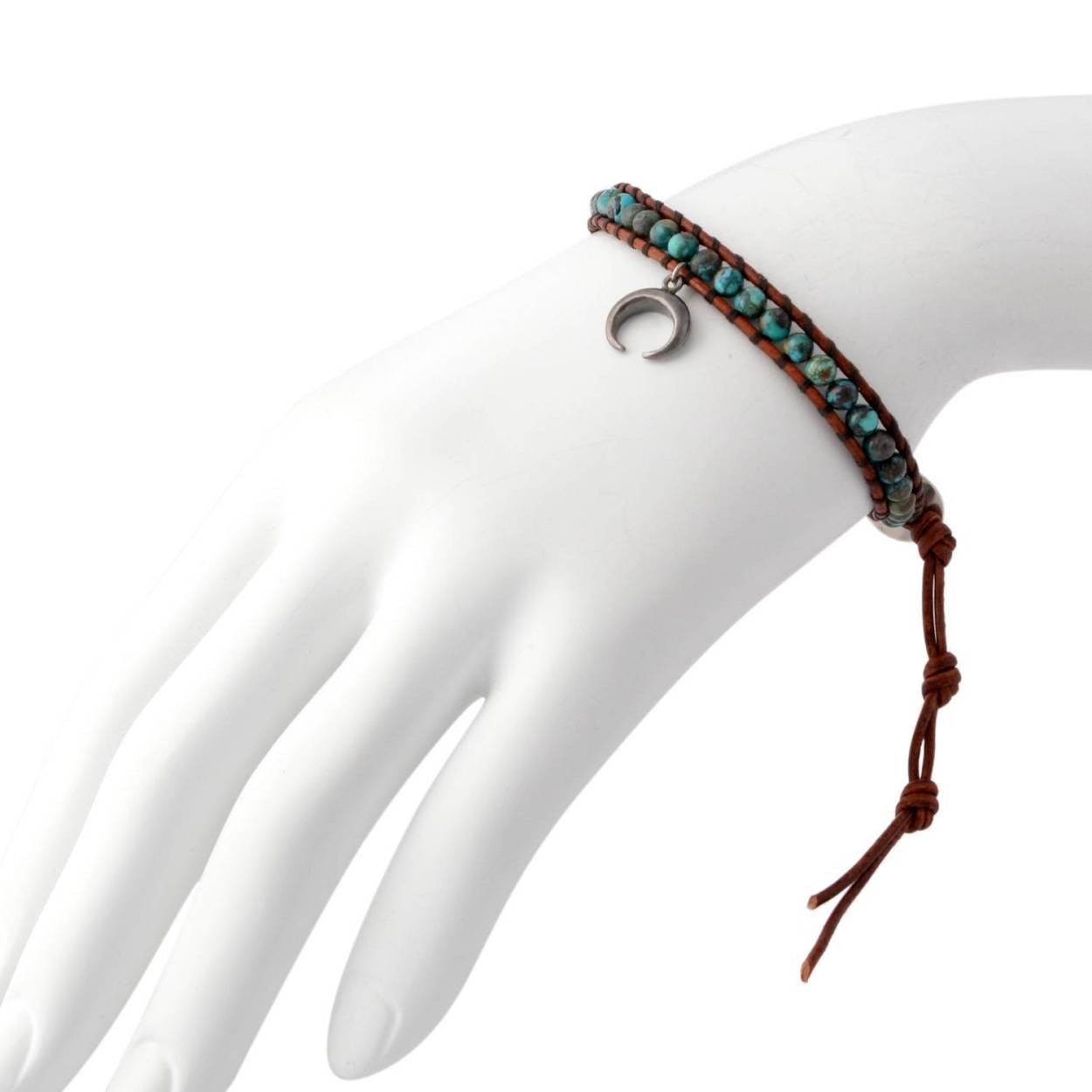 チャンルー CHAN LUU BSM-1654 CP TQ/N DK BRW  ホーンチャーム付 メンズ 1連ラップ ブレスレット