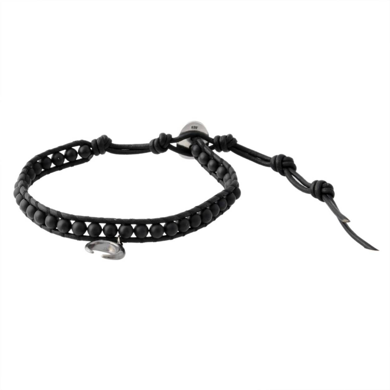 チャンルー CHAN LUU BSM-1654 MAT ONX/N BLK  ホーンチャーム付 メンズ 1連ラップ ブレスレット