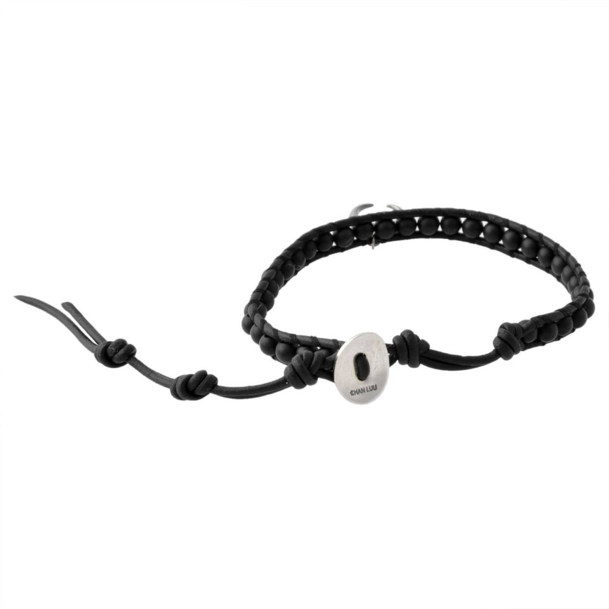 チャンルー CHAN LUU BSM-1654 MAT ONX/N BLK  ホーンチャーム付 メンズ 1連ラップ ブレスレット