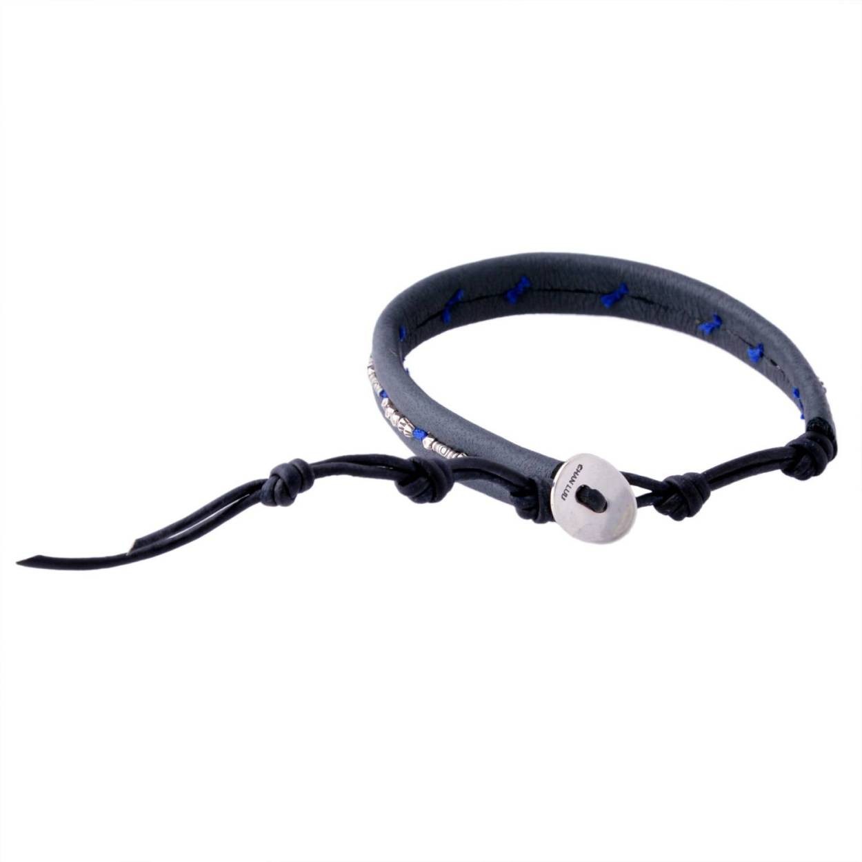 チャンルー CHAN LUU BSM-1656 STP BED/PWT ビーズ＆レザー メンズ １連ラップ ブレスレット